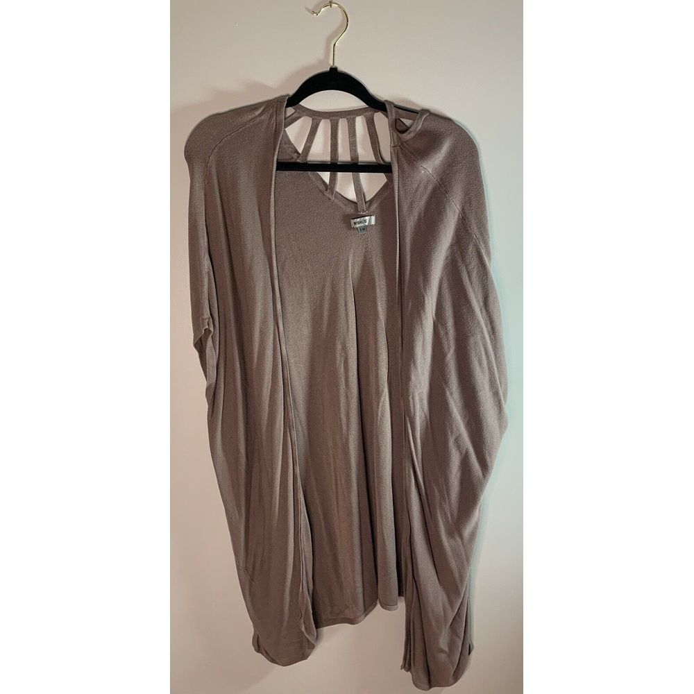 Wishlist Cardigan Womens Size S/M Small Medium Tan Brown Sweater Boutique Ladies